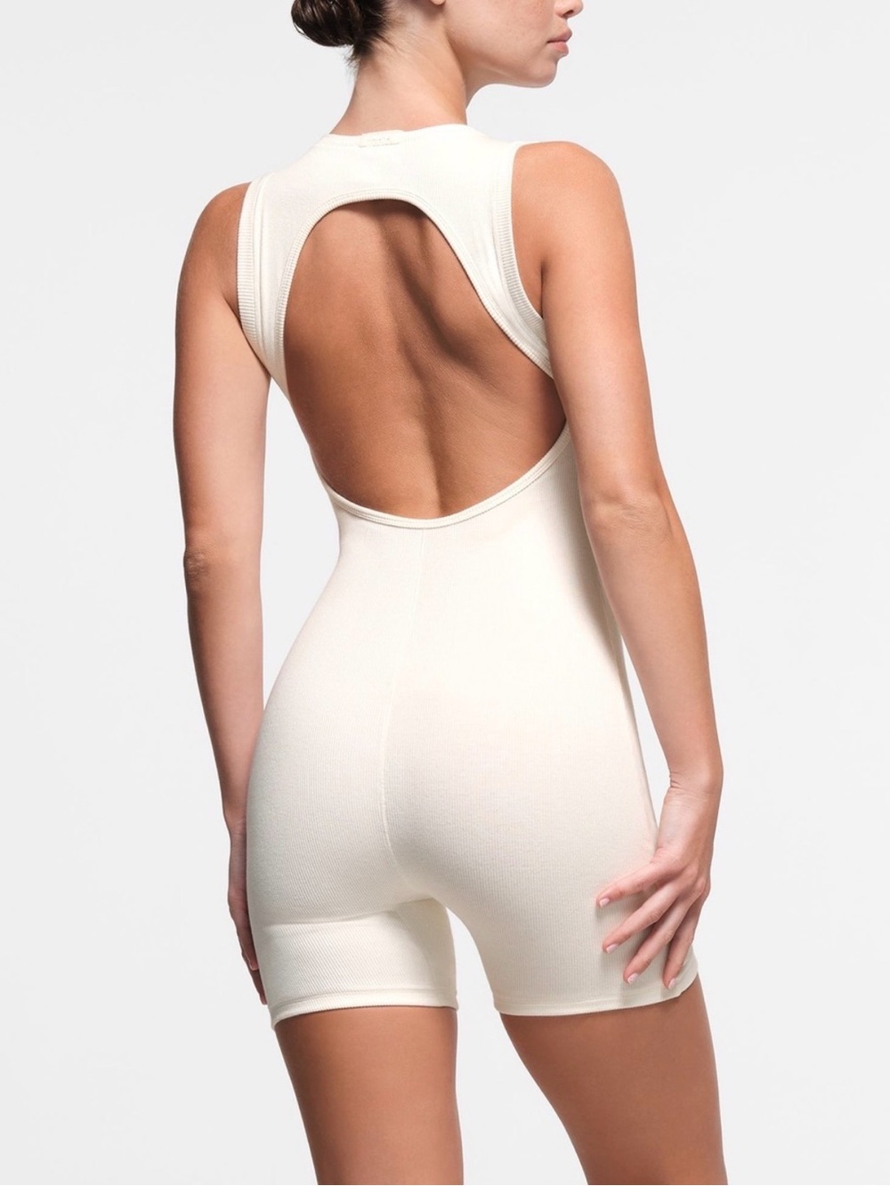 Skims Cotton Rib Open Back Onesie